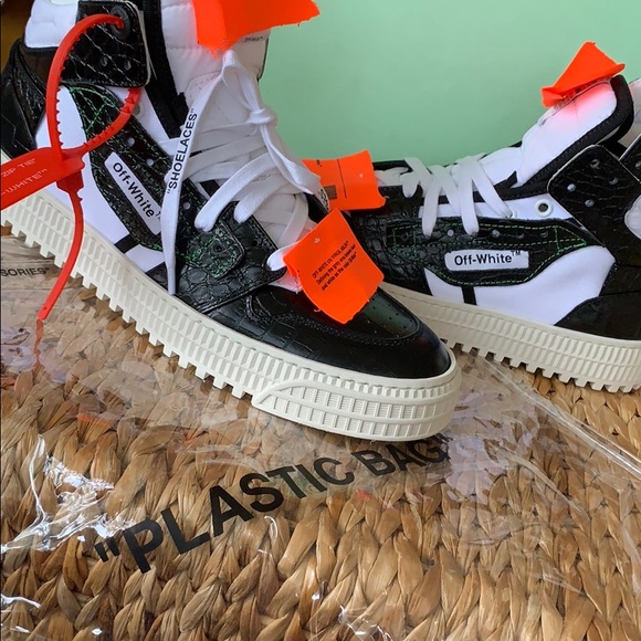off white sneakers lime green